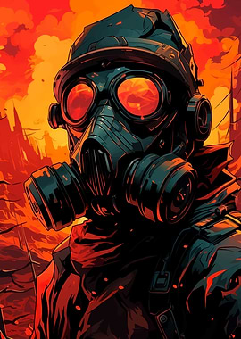 Gas Mask Post-Apocalyptic Art