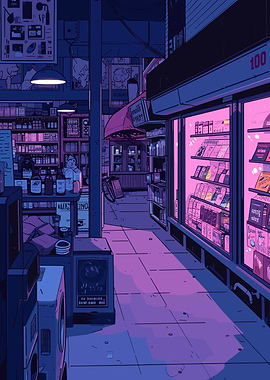 Nighttime City Alley