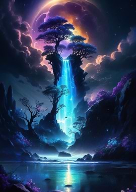 Fantasy Waterfall Landscape