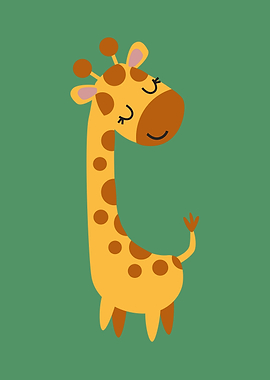 Cute Giraffe Nursery Poster