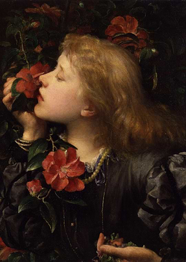 Young Woman with Flowers