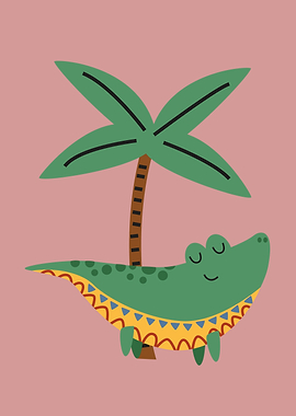 Cute Crocodile Nursery Print