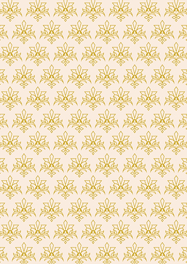 Batik Riau Gold Floral Pattern Creamy