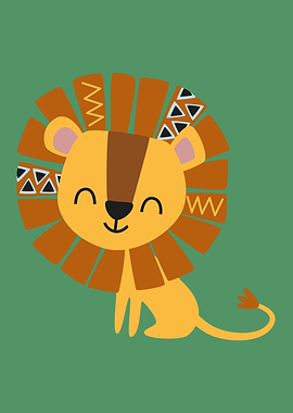 Cute Lion Nursery Poster