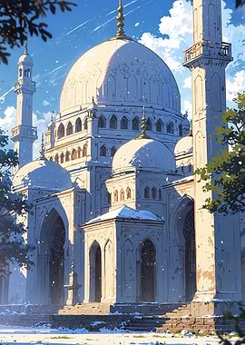 White Mosque Illustration