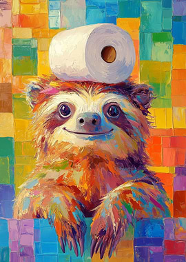 Sloth with Toilet Paper