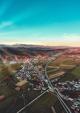 View of Alps Town in Slovenia