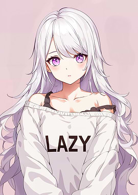 Anime Girl with White Hair