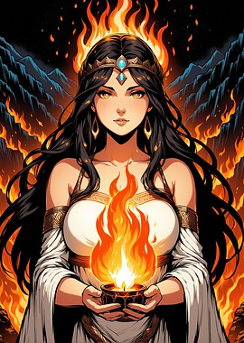 Hestia Fire Goddess Illustration