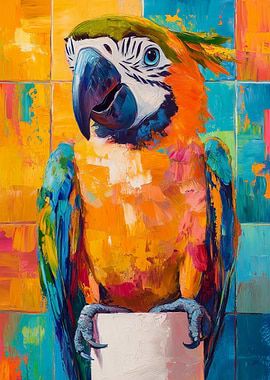Colorful Macaw Painting