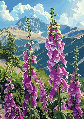 Mountainside Foxgloves