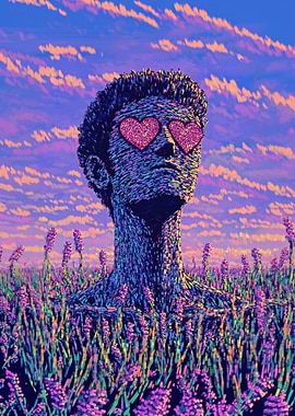 Heart-Eyed Man in Field