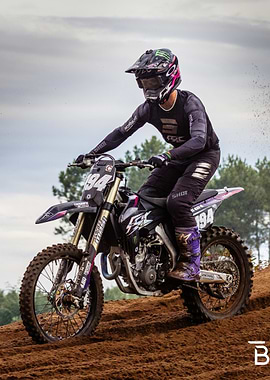 Motocross Rider on Track