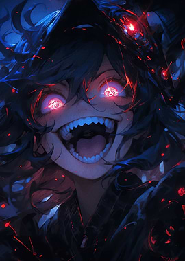 Anime Girl with Red Eyes