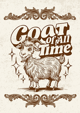 Vintage Goat Illustration Animal Pun Poster