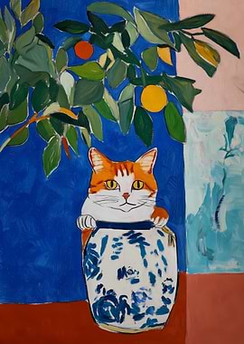 Orange Cat in a Vase