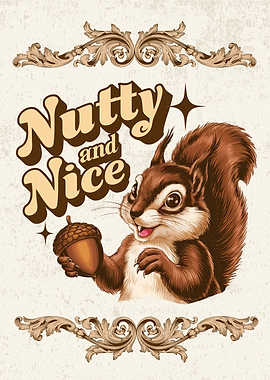 Vintage Style Squirrel Illustration Animal Pun