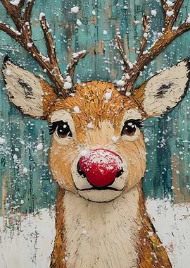 Reindeer in Snow Christmas