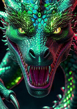 Green Dragon Sapphire metallic scales | Vibrant Green