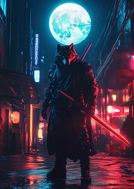 Wolf Samurai Cyberpunk