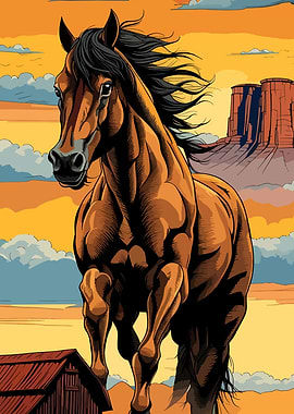 Running Horse Western Art