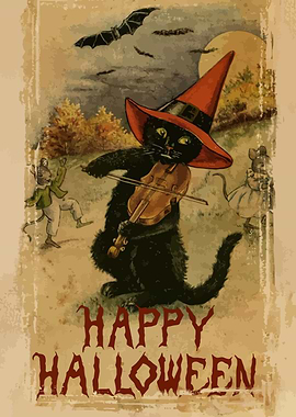 Halloween Cat Violinist