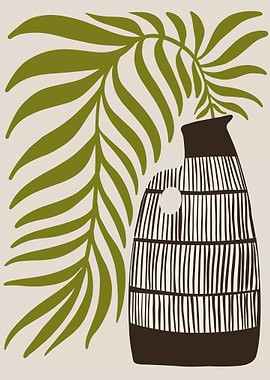 Boho Palm Leaf and Vase