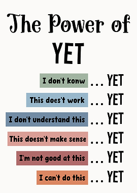 The Power of Yet - The Power of Yet Poster Therapy Office Decor DBT Poster Boho Classroom Growth Mindset Mental Health Poster School Counselor Power of Now