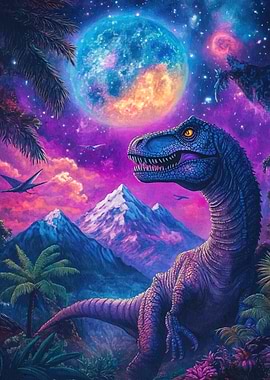 T-Rex Under Cosmic Sky
