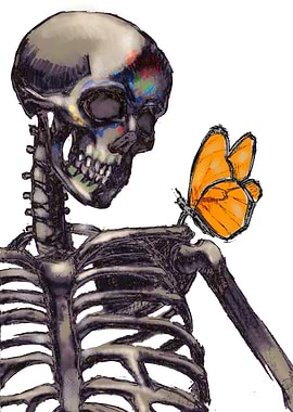 Skeleton with Butterfly