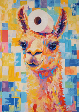 Llama with Toilet Paper