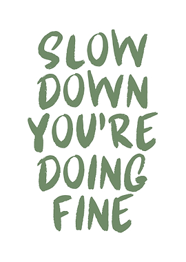 Slow Down You're Doing Fine
