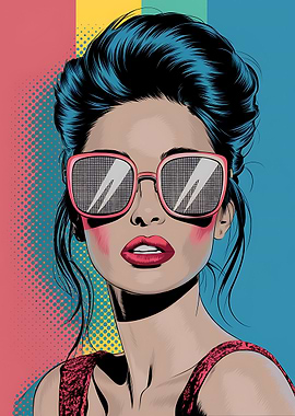 Pop Art Woman in Sunglasses