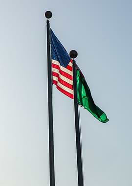 American and Washington State Flags
