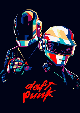 Daft Punk Pop Art' Poster, picture, metal print, paint by