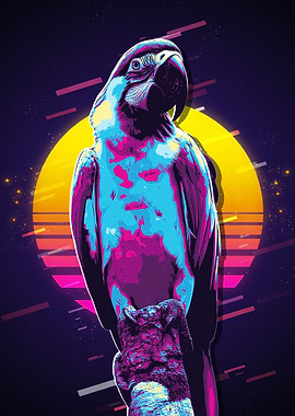 Retro Parrot Art
