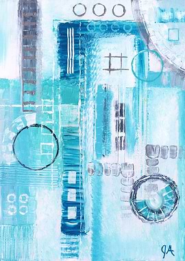 Abstract Blue and Grey Painting - Ice Factory