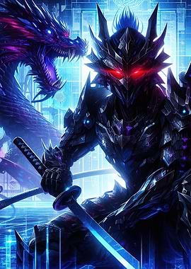 Cyberpunk Samurai Dragon