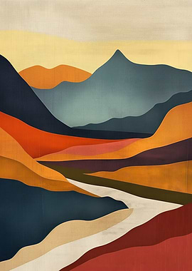 Abstract Mountain Landscape