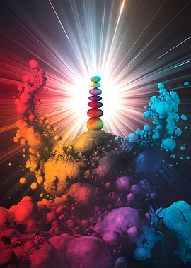 Rainbow Stacked Stones