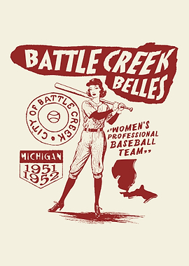Battle Creek Belles Professional Women's Baseball Team 1943