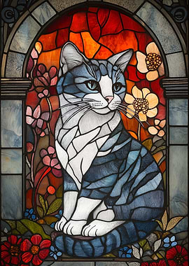 Stained Glass Cat
