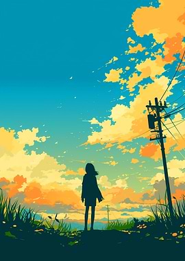 Silhouette Girl Sunset