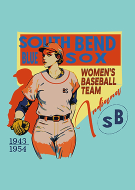 South Bend Blue Sox Professional Women's Baseball Team 1943