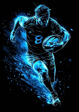 Rugby Player in Motion