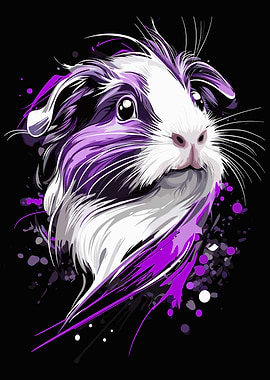 Purple Guinea Pig Portrait
