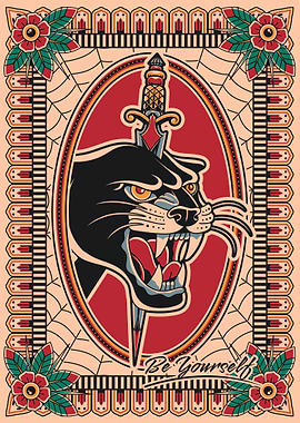 Black Panther Tattoo Flash