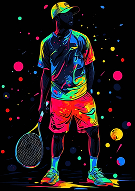 Neon Tennis Player