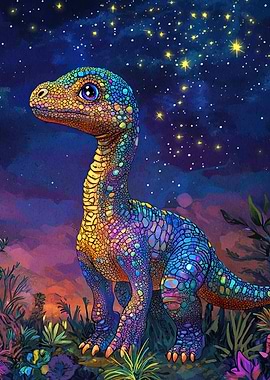 Rainbow Dinosaur Stars