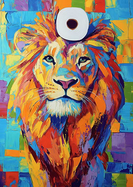 Lion with Toilet Paper Crown